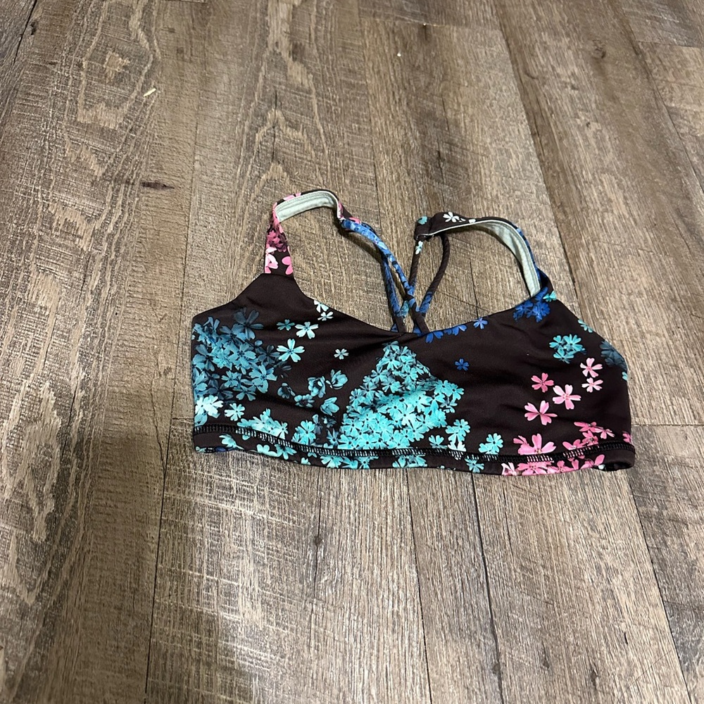 lululemon athletica Floral Sports Bra - Black and Blue